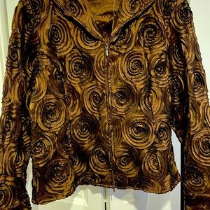 Now $39 Rich Chocolate Brown Jacket with zippered front by Samuel Dong